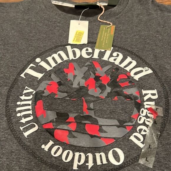 NOS Timberland camp logo spell out on chest long sleeve shirt size L NWT - Picture 2 of 11